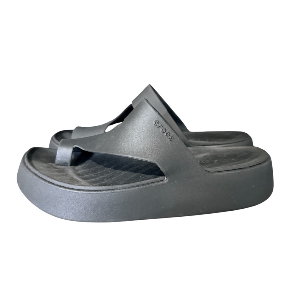 CROCS Women's Getaway Toe Loop Platform Sandal Black Size 8 - Picture 7 of 8